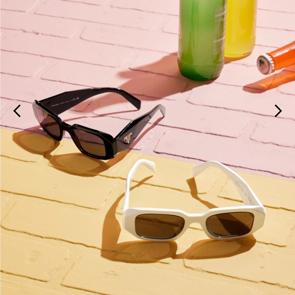 Prada Geometric Rectangle Acetate Sunglasses - image 2